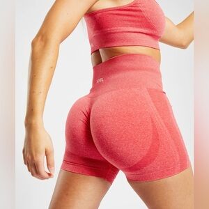 Empower Seamless Aybl Coral Red High-Waisted Shorts